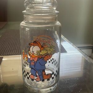 Garfield Cafe clear glass storage jar